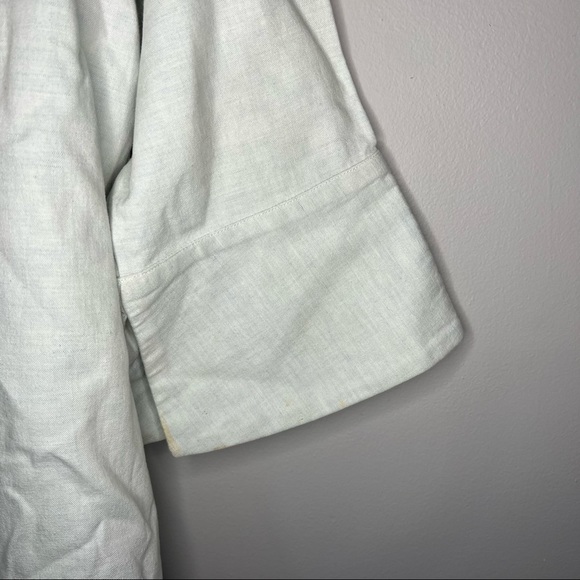 CF Goldman 3/4 Sleeve Linen Blend Jacquard Colorblock Top 0 FLAW - Picture 7 of 14